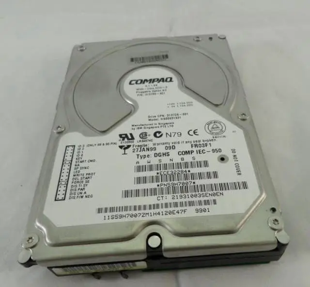 Alt view image 3 of 9 - HDD 9.1GB WU SCSI-3 PLUGGABLE, 313706-B21, 313726-001, HB00931931, 59H7007, TYPE: DGHS