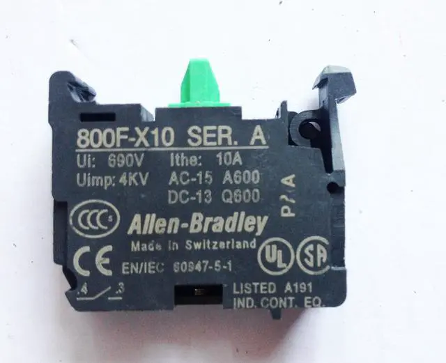 Main image of Allen-Bradley 800F-X10 Electrical Pushbutton,N/O Contact Block Quadconnect