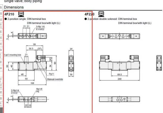 Alt view image 3 of 4 - CKD 4F210-08-AC220V Pilot Operated Five-Way Valve Pneumatic Valve
