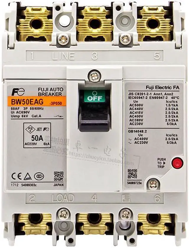 Main image of FUJI BW50EAG Three-phase Circuit Breaker 3P 50A New 1PCS