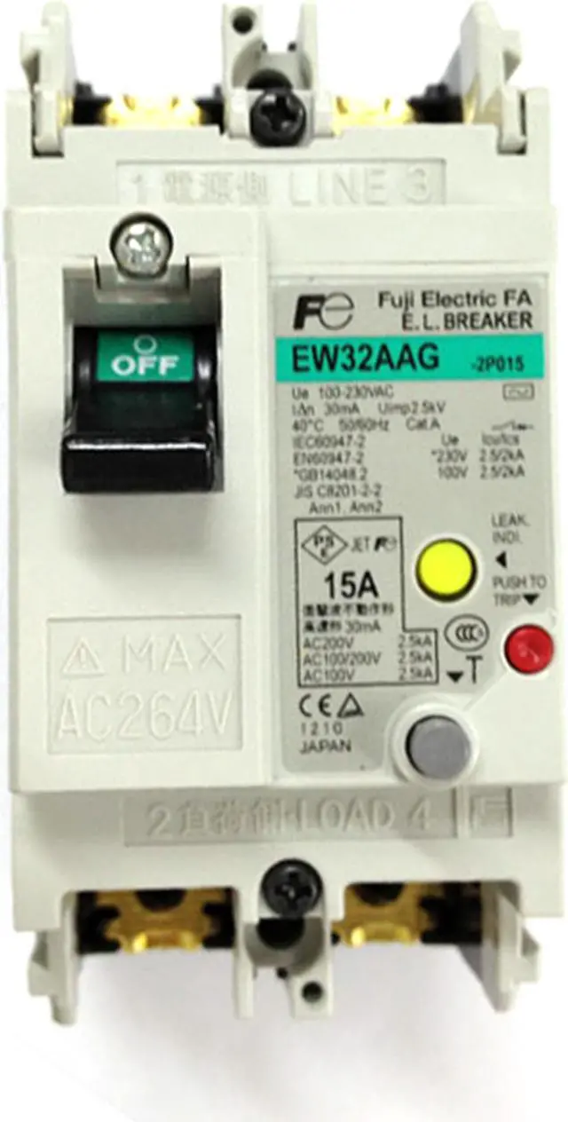 Alt view image 4 of 6 - FUJI EW32AAG Leakage Circuit Breaker 2P 20A New 1PCS