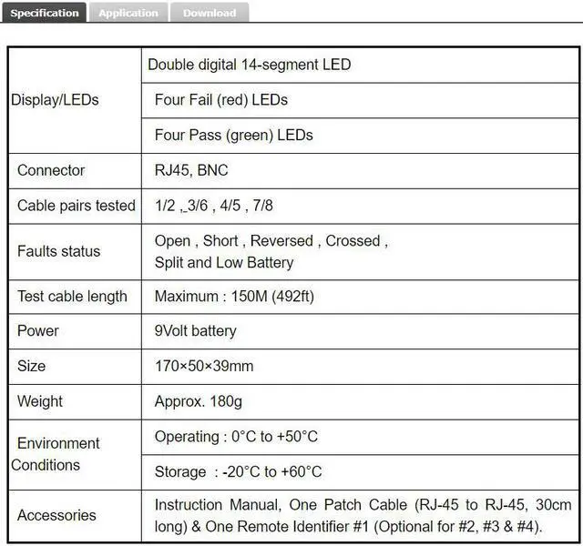 Alt view image 2 of 4 - TES-45 CAT-5 Lan Cable Tester Meter Pairs Length Faults Status Leds Display