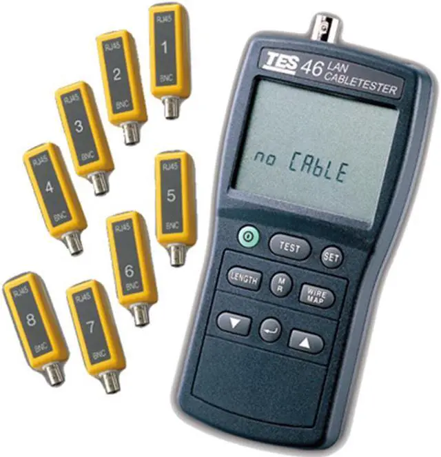 Main image of TES-46 CAT-5 Lan Cable Tester Meter Length Faults Status LCD Display