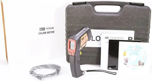 Alt view image 3 of 7 - TES-135A Color Meter Color Analyzer Portable Color Difference Meter LCD Display
