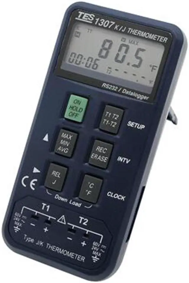 Main image of TES-1307 Datalogging K/J Thermometer -190~1333 Degree K Type