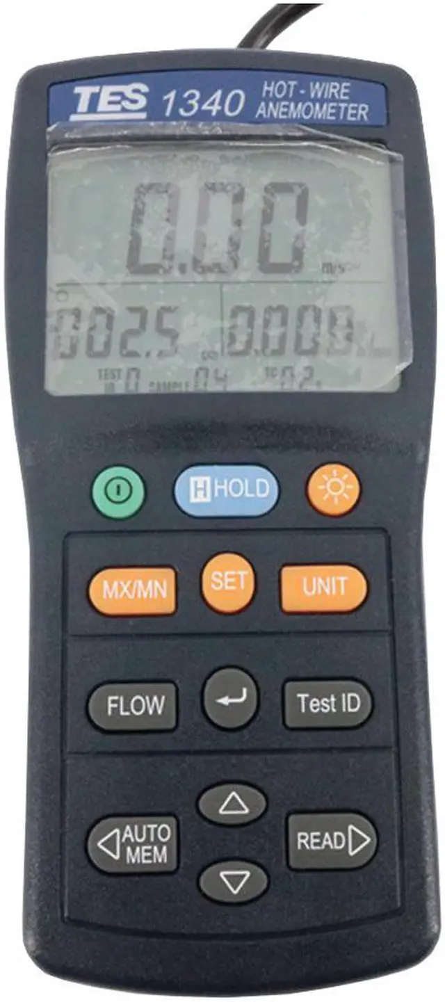 Alt view image 4 of 7 - TES-1340 Digital Anemometer Air Wind Flow Meter Tester,Hot-Wire Anemometer