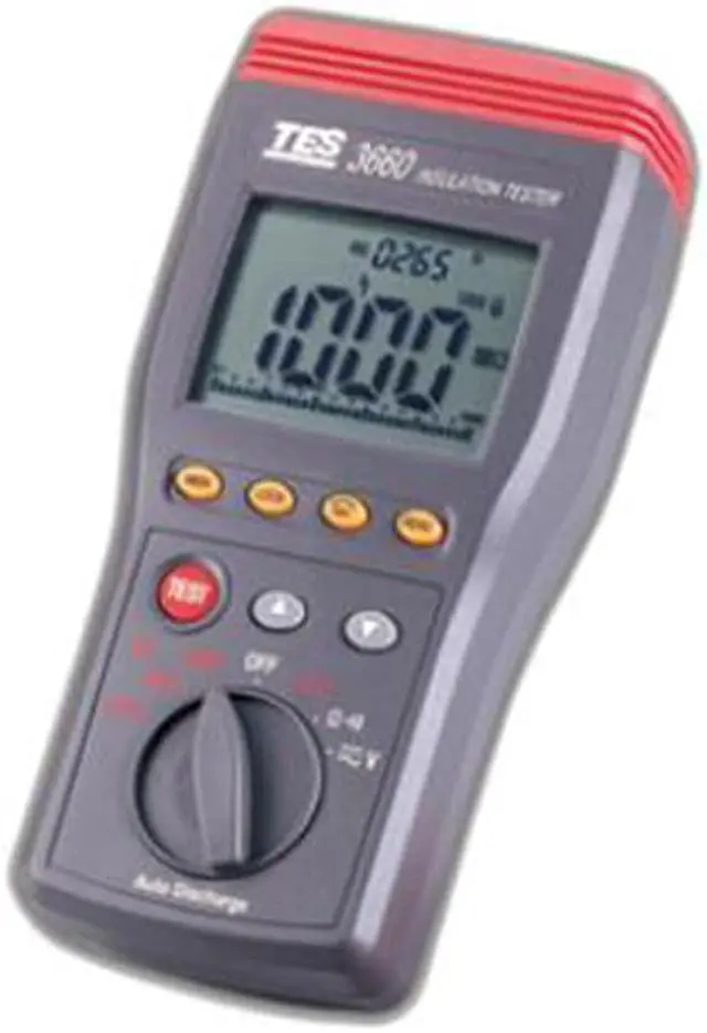 Alt view image 4 of 5 - TES-3660 Autoranging Insulation Resistance Tester Meter New