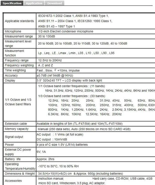 Alt view image 3 of 3 - TES-1358E Sound Analyzer Real-time 1/1-Octave and 1/3-Octave analysis