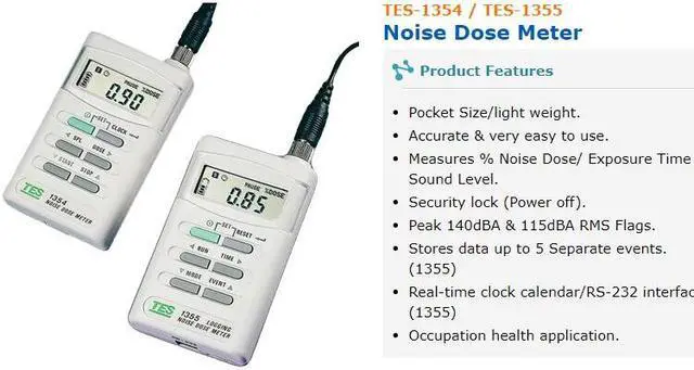 Alt view image 6 of 7 - TES-1354 Noise Sound Machine Dosimeter Exposure Time Sound Level 70-90dB