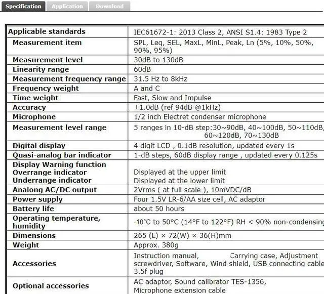 Alt view image 5 of 5 - TES-1353S Integrating Sound Level Meter USB Five Range from 30 to 130dB