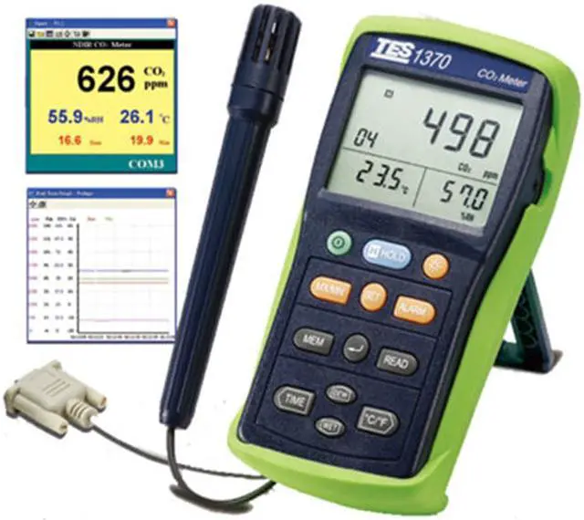 Alt view image 4 of 7 - TES-1370 NDIR CO2 Analyzer Temperature Humidity Meter Carbon Dioxide Tester New