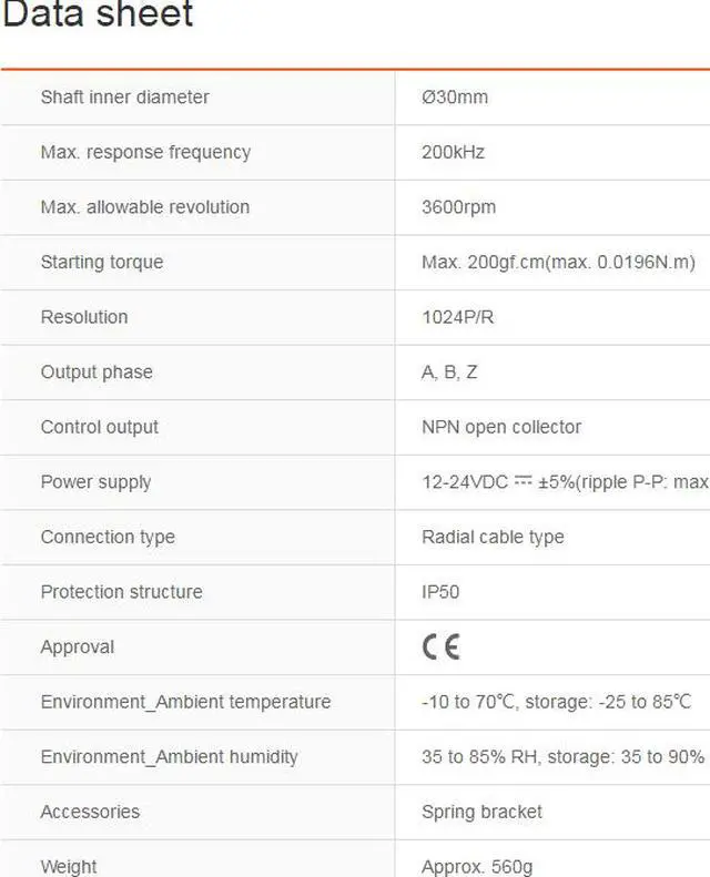 Alt view image 2 of 7 - Autonics E80H30-1024-3-N-24 Rotary Encoders Incremental Type NPN New 1PCS
