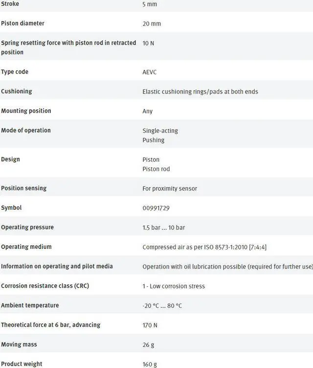 Alt view image 2 of 7 - FESTO AEVC-20-5-I-P-A 188128 Short-stroke Cylinder New