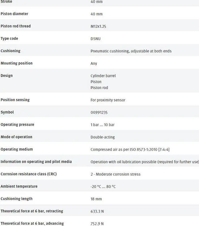 Alt view image 3 of 7 - FESTO DSNU-40-40-PPV-A 196031 Round Cylinder New