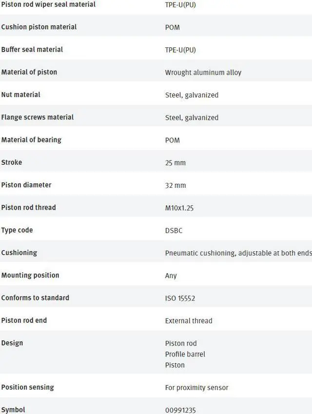 Alt view image 2 of 7 - FESTO DSBC-32-25-PPVA-N3 1376422 ISO Cylinder New