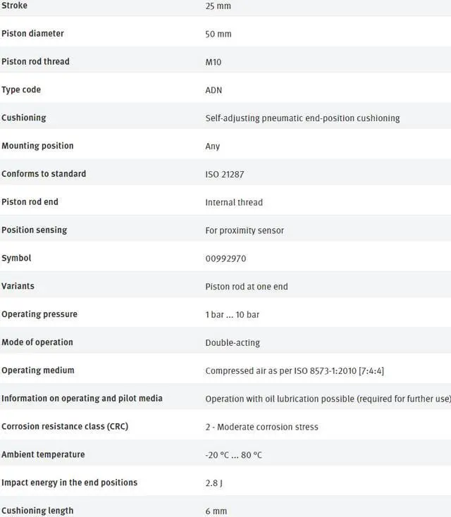 Alt view image 7 of 7 - FESTO ADN-50-25-I-PPS-A 572685 Compact Air Cylinder New