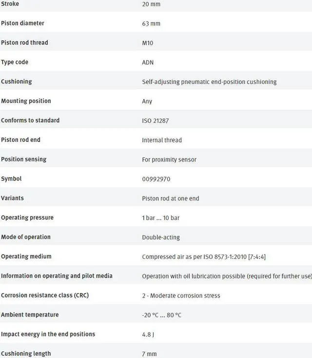 Alt view image 5 of 7 - FESTO ADN-63-20-I-PPS-A 572702 Compact Air Cylinder New