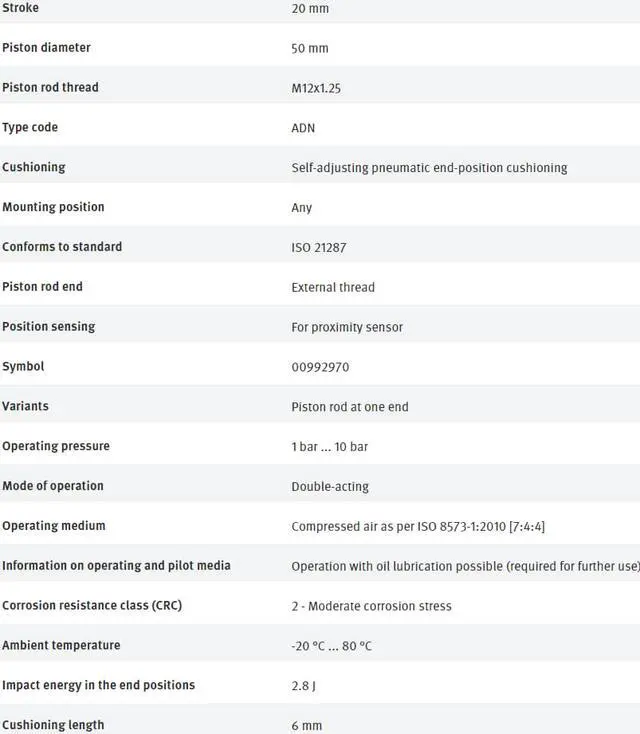 Alt view image 6 of 7 - FESTO ADN-50-20-A-PPS-A 572693 Compact Air Cylinder New
