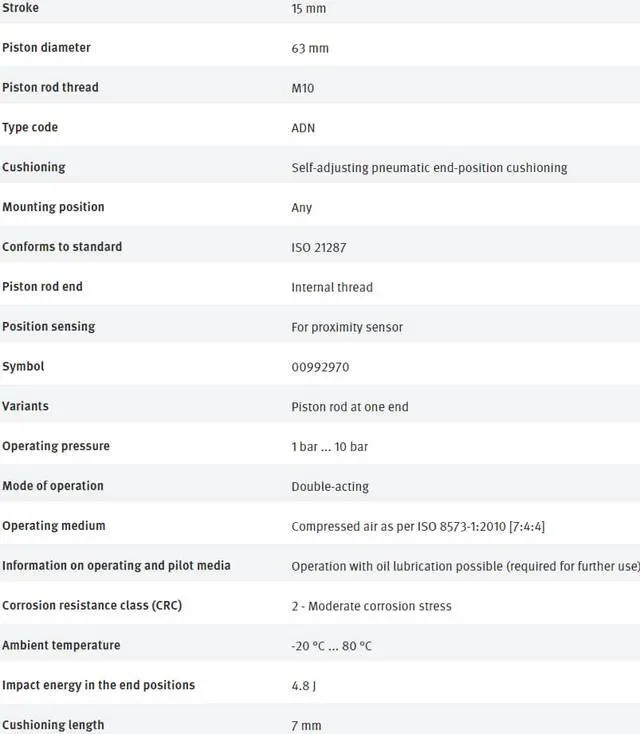 Alt view image 3 of 7 - FESTO ADN-63-15-I-PPS-A 572701 Compact Air Cylinder New