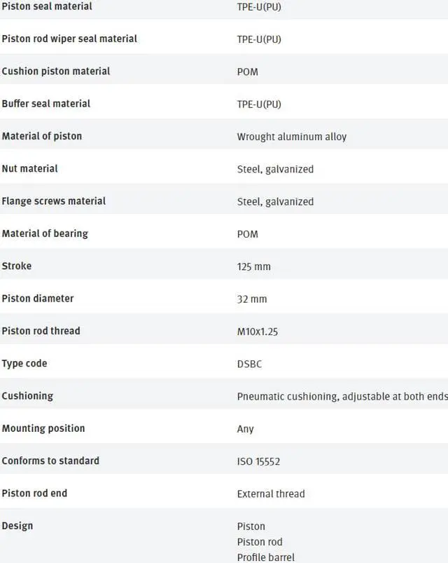 Alt view image 3 of 6 - FESTO DSBC-32-125-D3-PPVA-N3 3656520 ISO Cylinder New