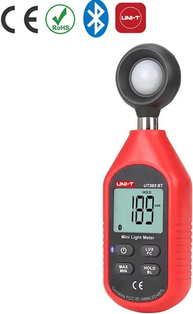 Alt view image 3 of 5 - UNI-T UT383-BT Mini Light Meter LCD Display with Bluetooth iENV