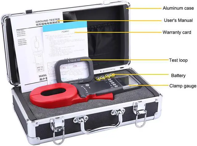 Alt view image 7 of 7 - ETCR2000A+ Digital Clamp On Ground Earth Resistance Tester Meter 1-199O Y