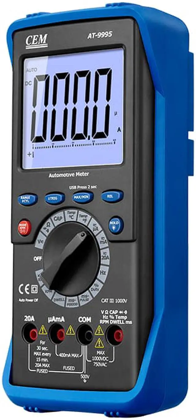 Alt view image 4 of 4 - CEM AT-9995 Professional Automotive DMM with USB Interface LCD Display