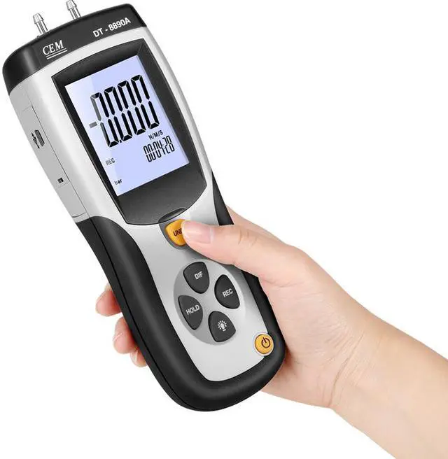 Alt view image 5 of 5 - CEM DT-8890A Data Logger Differential Air Pressure Gauge Manometer Meter