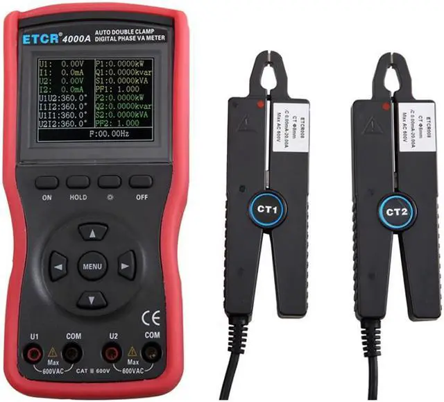 Main image of ETCR4000A Intelligent Double Clamp Digital Phase Volt-Ampere Meter