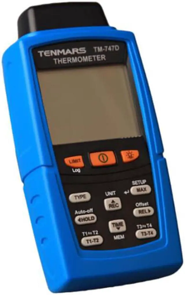 Alt view image 2 of 4 - TENMARS TM-747D Digital Thermometer with 4-Digit LCD Monitor and RS-232