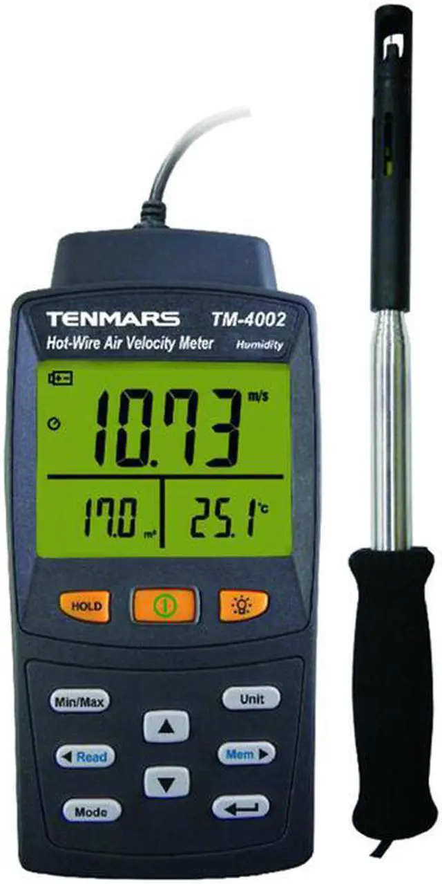 Main image of TENMARS TM-4002 Hot Wire Anemometer 0.01 to 40m/s Temperature/99records/