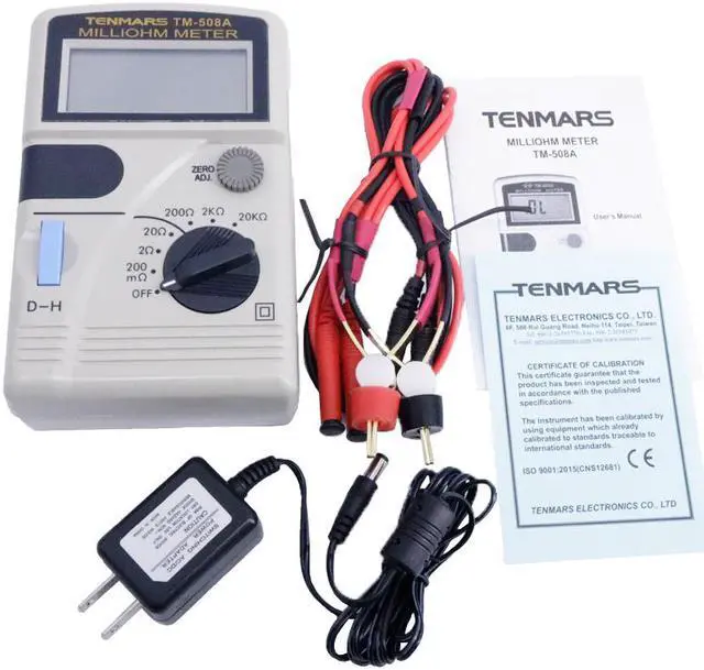 Alt view image 4 of 7 - TENMARS TM-508A Milliohm Meter 1 Milliohm To 20K Ohm In Six Switchable Steps