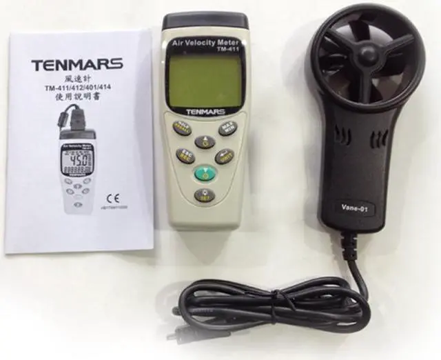 Alt view image 2 of 2 - TENMARS TM-411 Air Velocity Meter Airspeed Anemoscope Anemometer -20~50ºC.