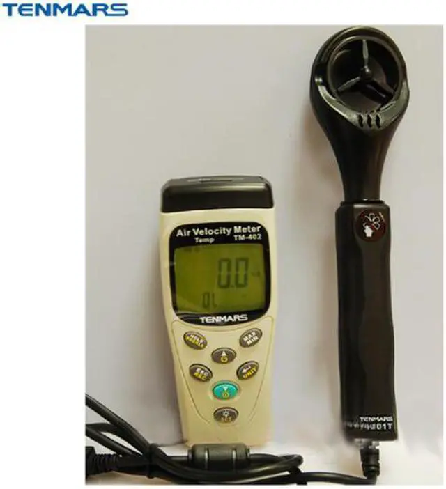 Alt view image 4 of 4 - TENMARS TM-402 Anemometer 0.4~25m/s Air Velocity Meter Airspeed Temperature