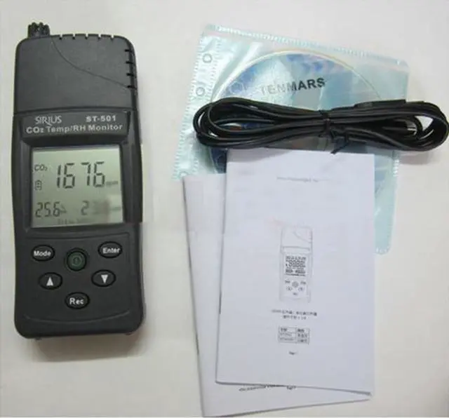 Alt view image 2 of 2 - TENMARS ST-501 CO2 & temperature & RH monitor Tester USB datalogg