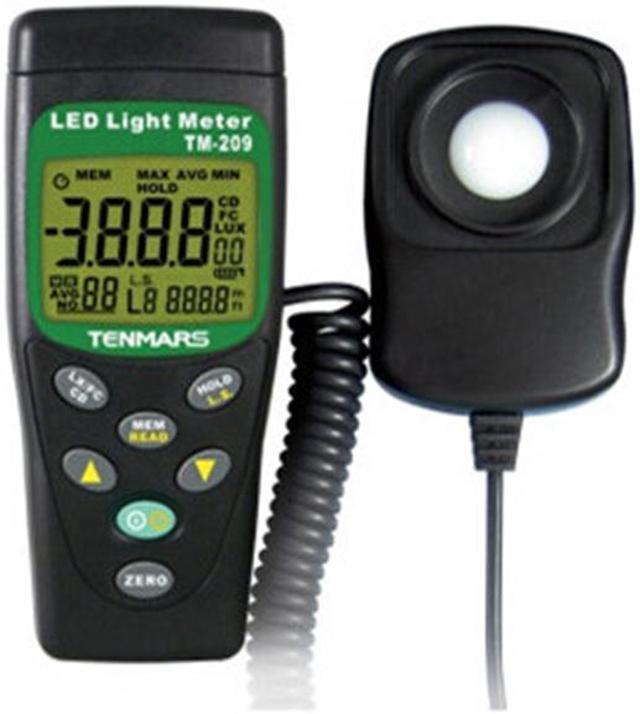 Alt view image 7 of 7 - TENMARS TM-209 Digital LED Light Level Meter 400,000 Lux FC Measuring