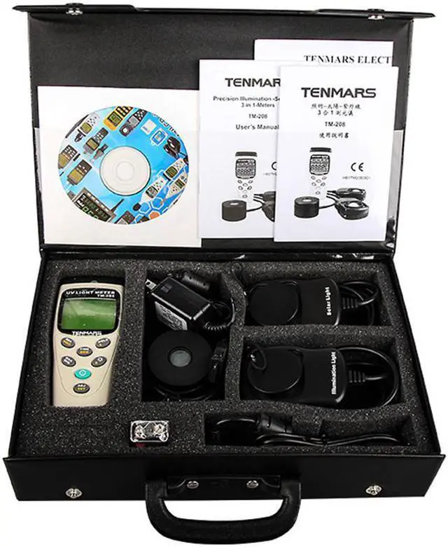 Alt view image 3 of 4 - TENMARS TM-208 UVA Solar Power Illumination Light Meter New
