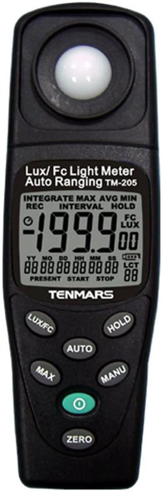 Main image of TENMARS TM-205 Auto Ranging Light Meter LCD LUX Meter Max/ Data Hold