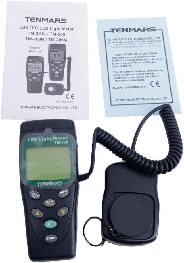 Alt view image 5 of 7 - TENMARS TM-209 Digital LED Light Level Meter 400,000 Lux FC Measuring