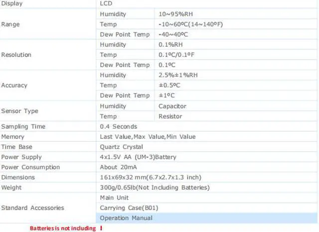 Alt view image 3 of 3 - LANDTEK HT6292 Dew Point Meter Tester Temp Temperature and Humidity Indicator