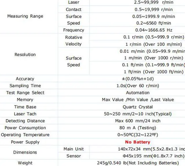 Alt view image 2 of 3 - LANDTEK DT-2859 Digital Tachometer rotative velocity surface speed frequency