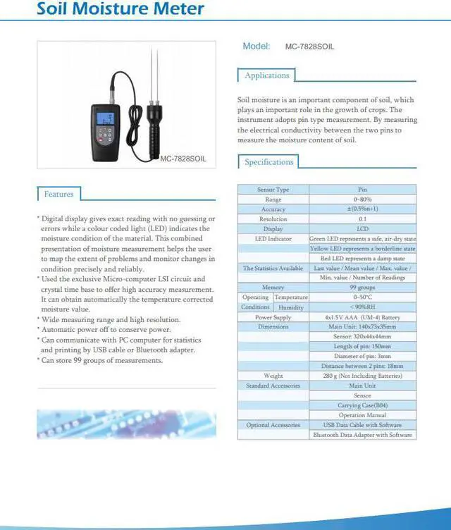 Alt view image 2 of 3 - LANDTEK MC-7828SOIL Soil Moisture Meter Analyzer New