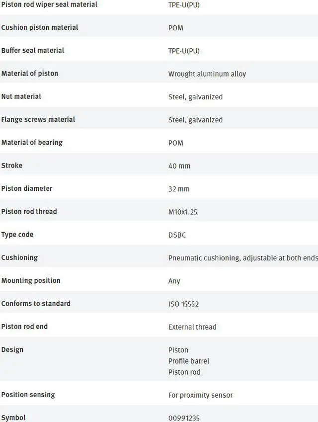 Alt view image 6 of 7 - FESTO DSBC-32-40-PPVA-N3 1376423 ISO Cylinder New