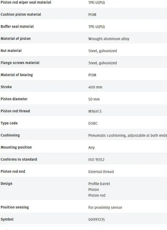 Alt view image 7 of 7 - FESTO DSBC-50-400-PPVA-N3 1366958 ISO Cylinder New