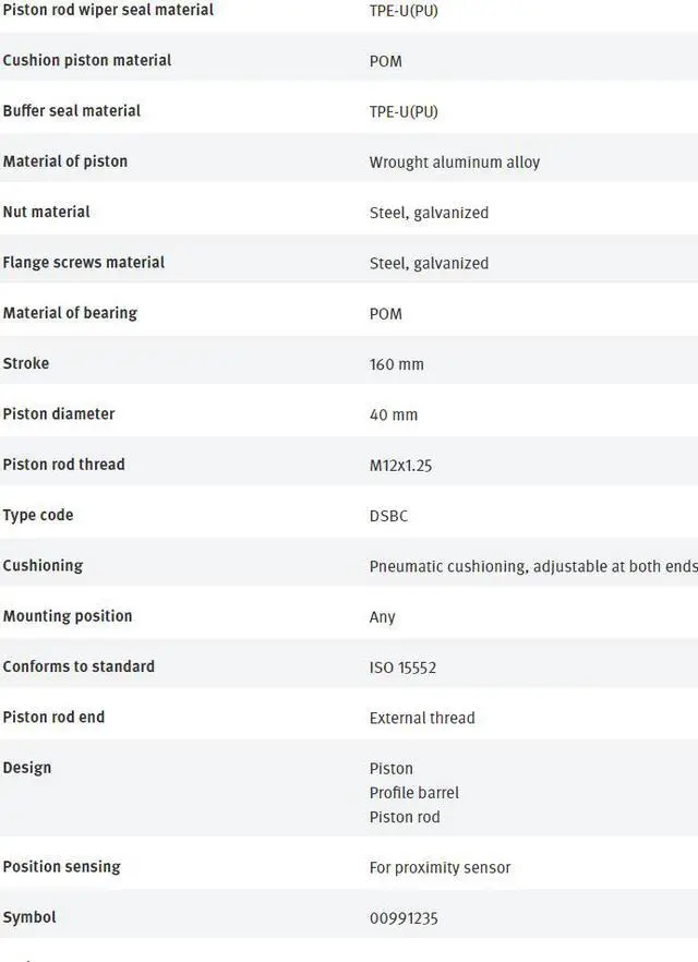 Alt view image 6 of 7 - FESTO DSBC-40-160-PPVA-N3 1376662 ISO Cylinder New