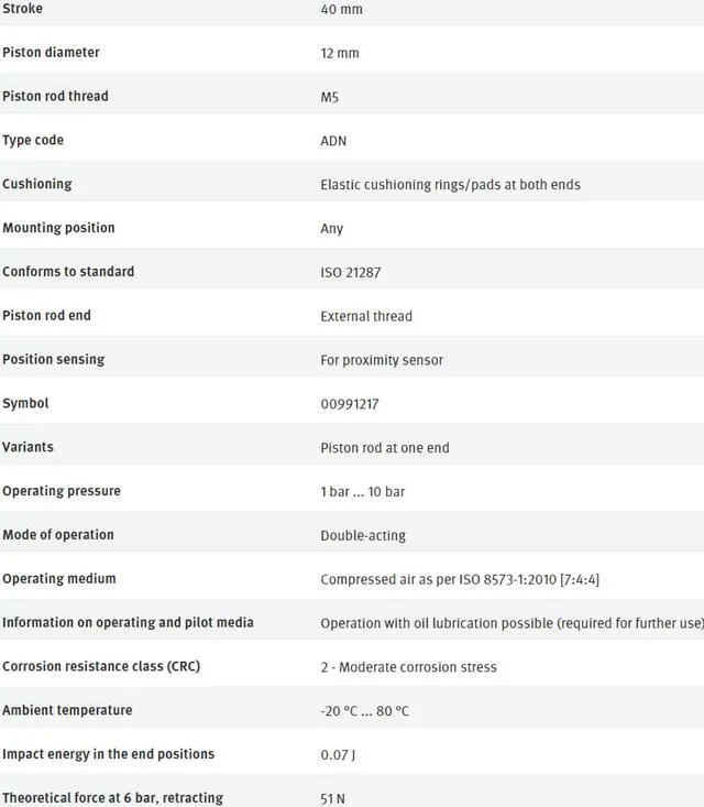 Alt view image 7 of 7 - FESTO ADN-12-40-A-P-A 536210 Compact Air Cylinder New