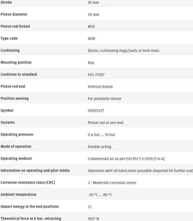 Alt view image 5 of 6 - FESTO ADN-50-10-I-P-A 536321 Compact Air Cylinder New