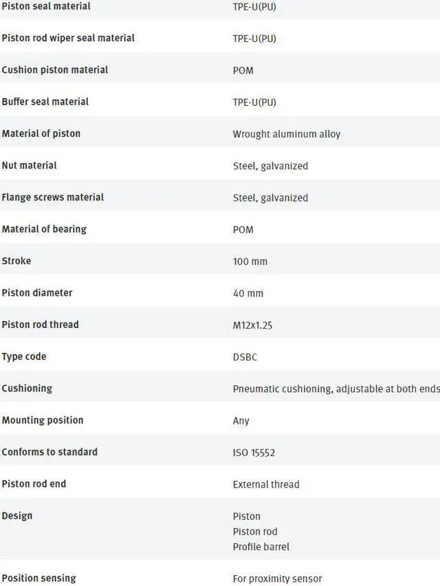 Alt view image 5 of 7 - FESTO DSBC-40-100-PPVA-N3 1376660 ISO Cylinder New