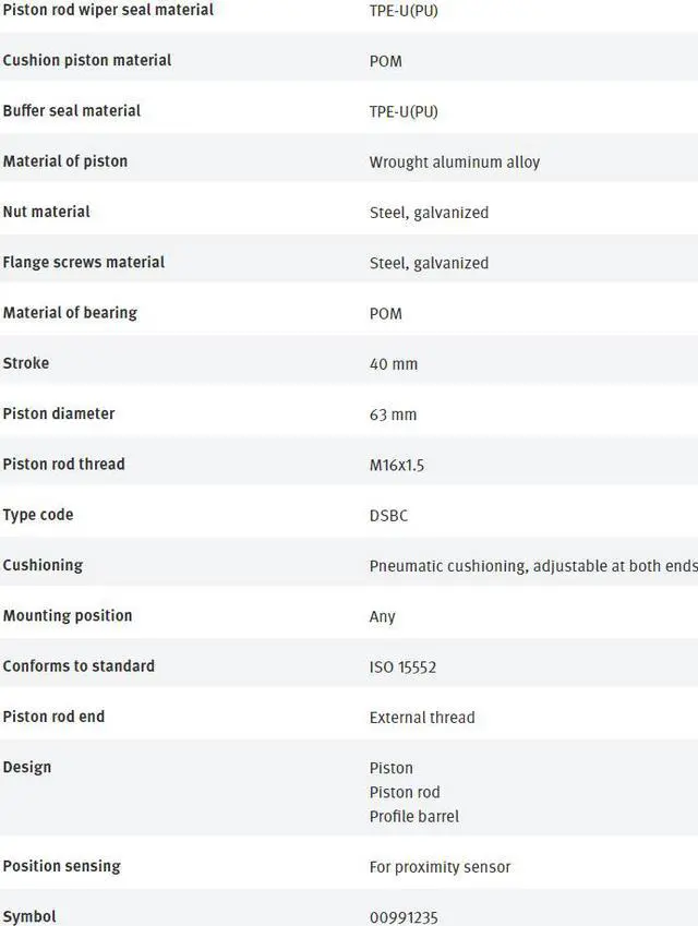 Alt view image 6 of 7 - FESTO DSBC-63-40-D3-PPVA-N3 3657862 ISO cylinder