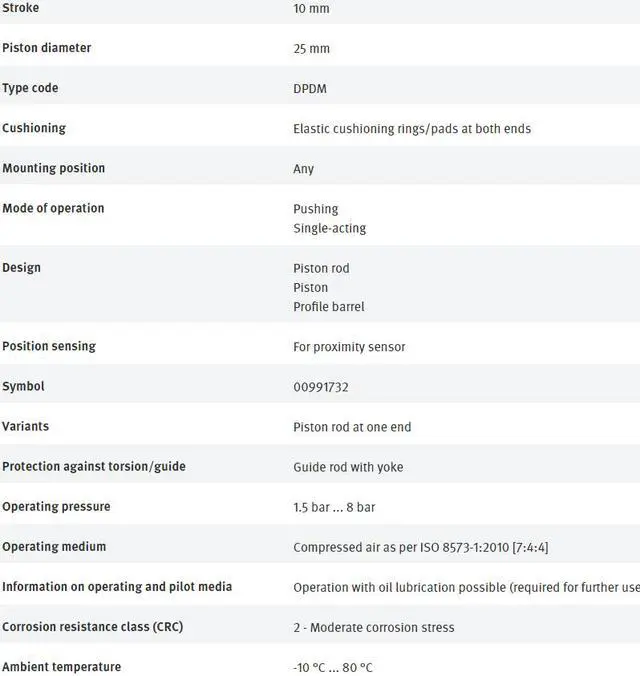 Alt view image 3 of 3 - FESTO DPDM-Q-25-10-S-PA 4840836 Compact Air Cylinder New